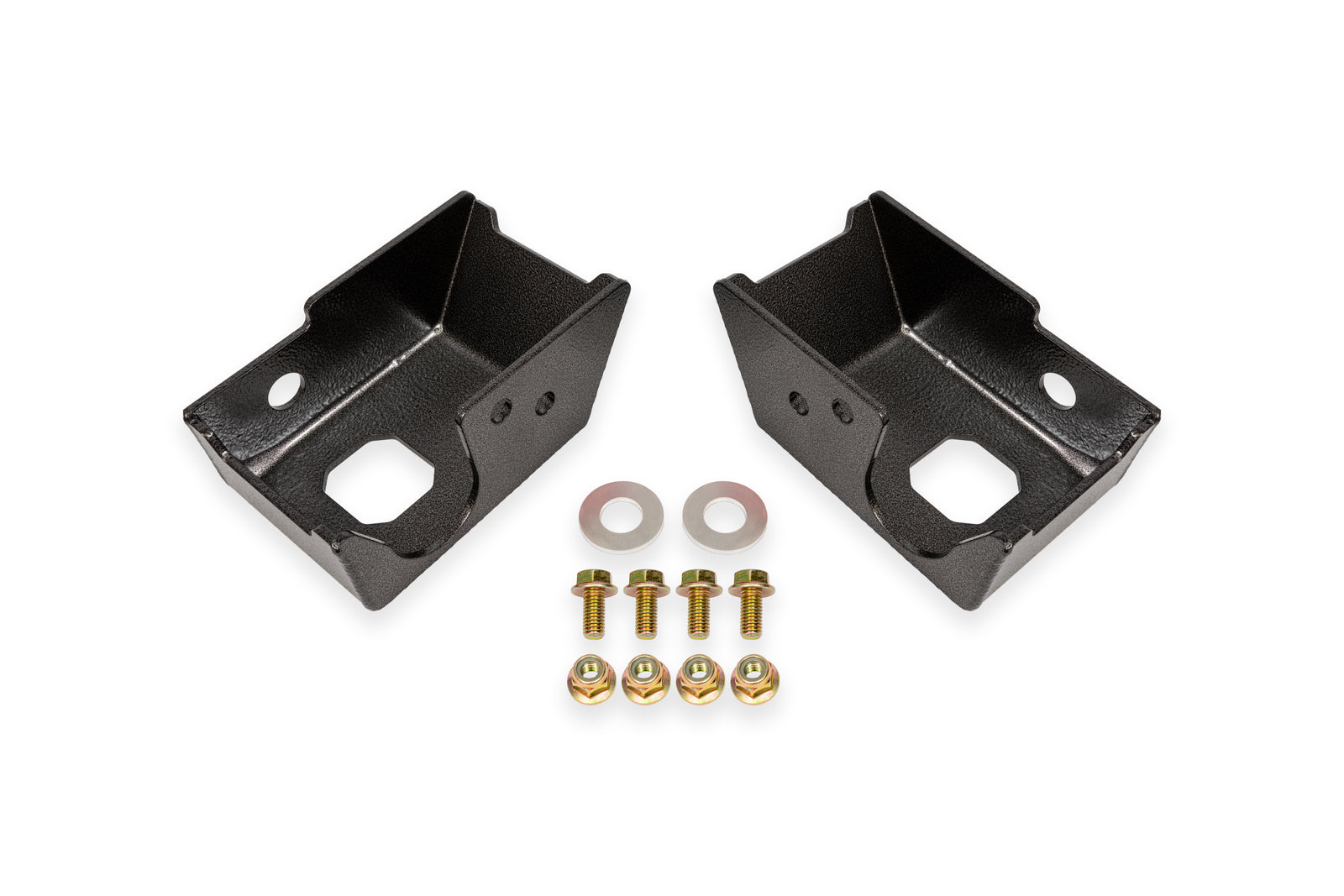 BMR 21-24 Ford Bronco Rear Shock Mount Skid Plates - Black Hammertone - SG1860H
