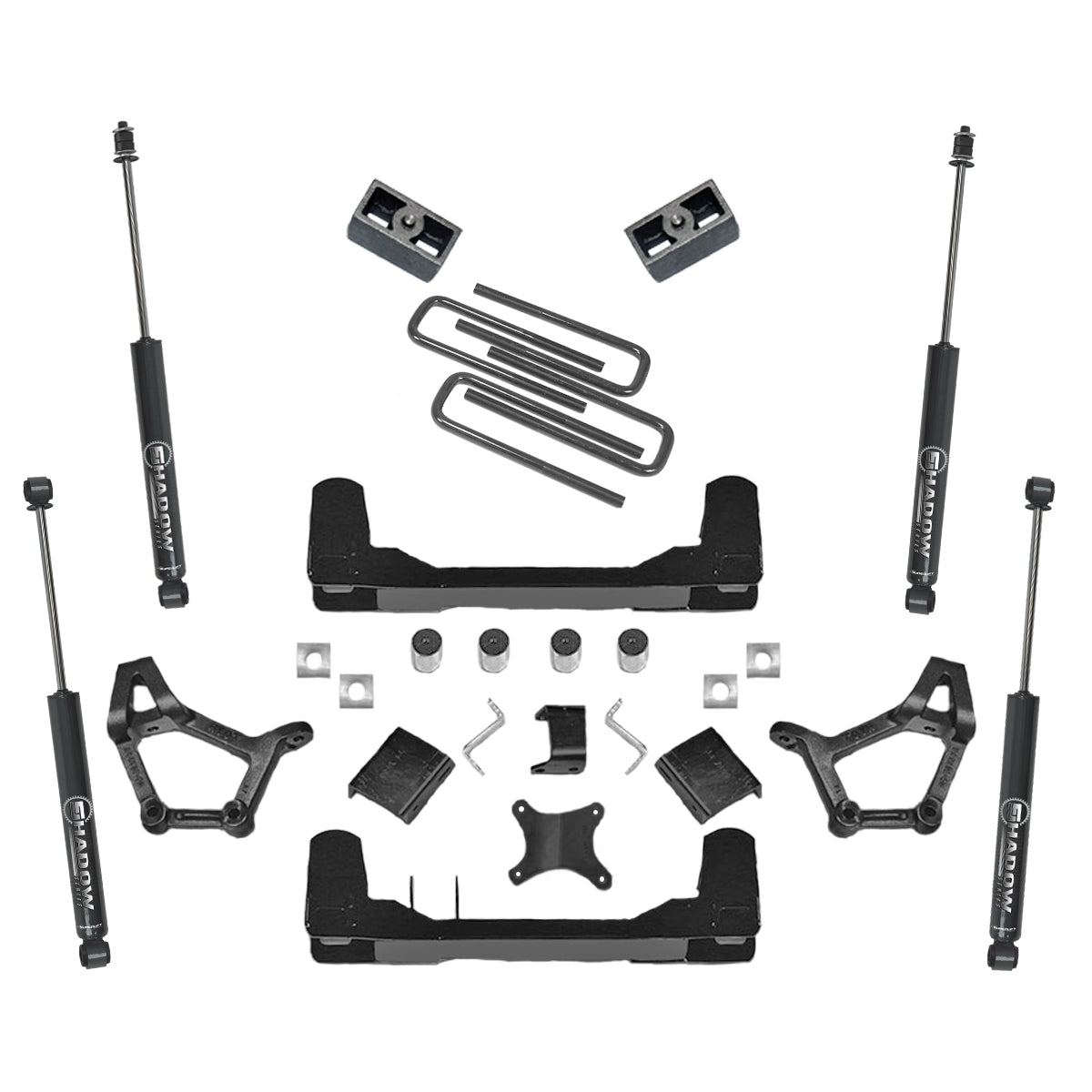 Superlift 86-95 Toyota PU/86-90 4-Runner 4WD (Excl Short Bed STD Cab) 4-5in Lift Kit w/ SLF Shocks - K306 - front view