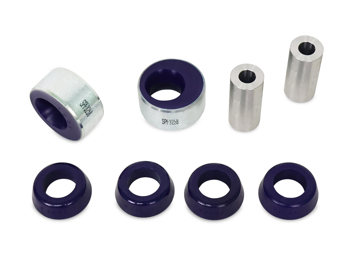 SuperPro - Front Control Arm Lower-Inner Rear Bushing Kit - Double Offset (Stainless Steel Hardware) - SPF3258SSK