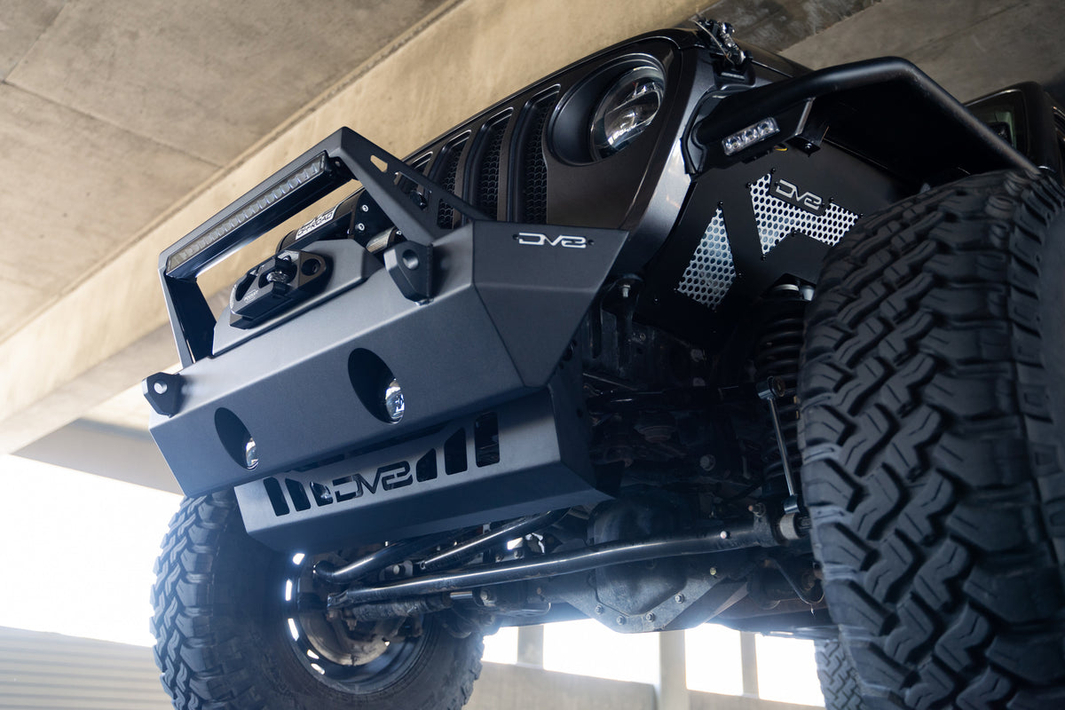 DV8 Offroad - JL/JT Front Bumper Sway-Bar Disconnect Motor Skid Plate - SPJL-02