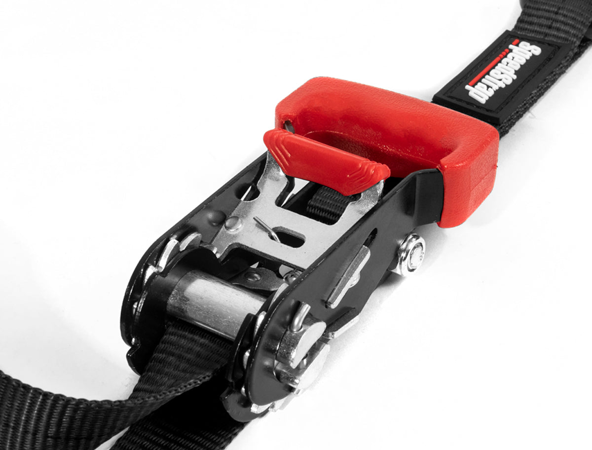 SpeedStrap 1In x 15Ft Ratchet Tie Down w/ Snap FtSFt Hooks (2 Pack) - Black - 11501-2
