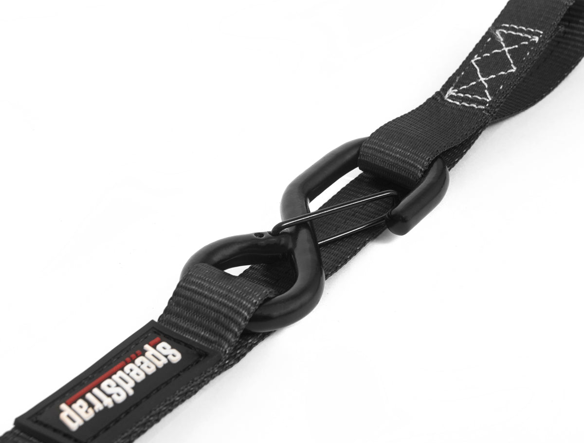 SpeedStrap 1In x 15Ft Ratchet Tie Down w/ Snap FtSFt Hooks (2 Pack) - Black - 11501-2