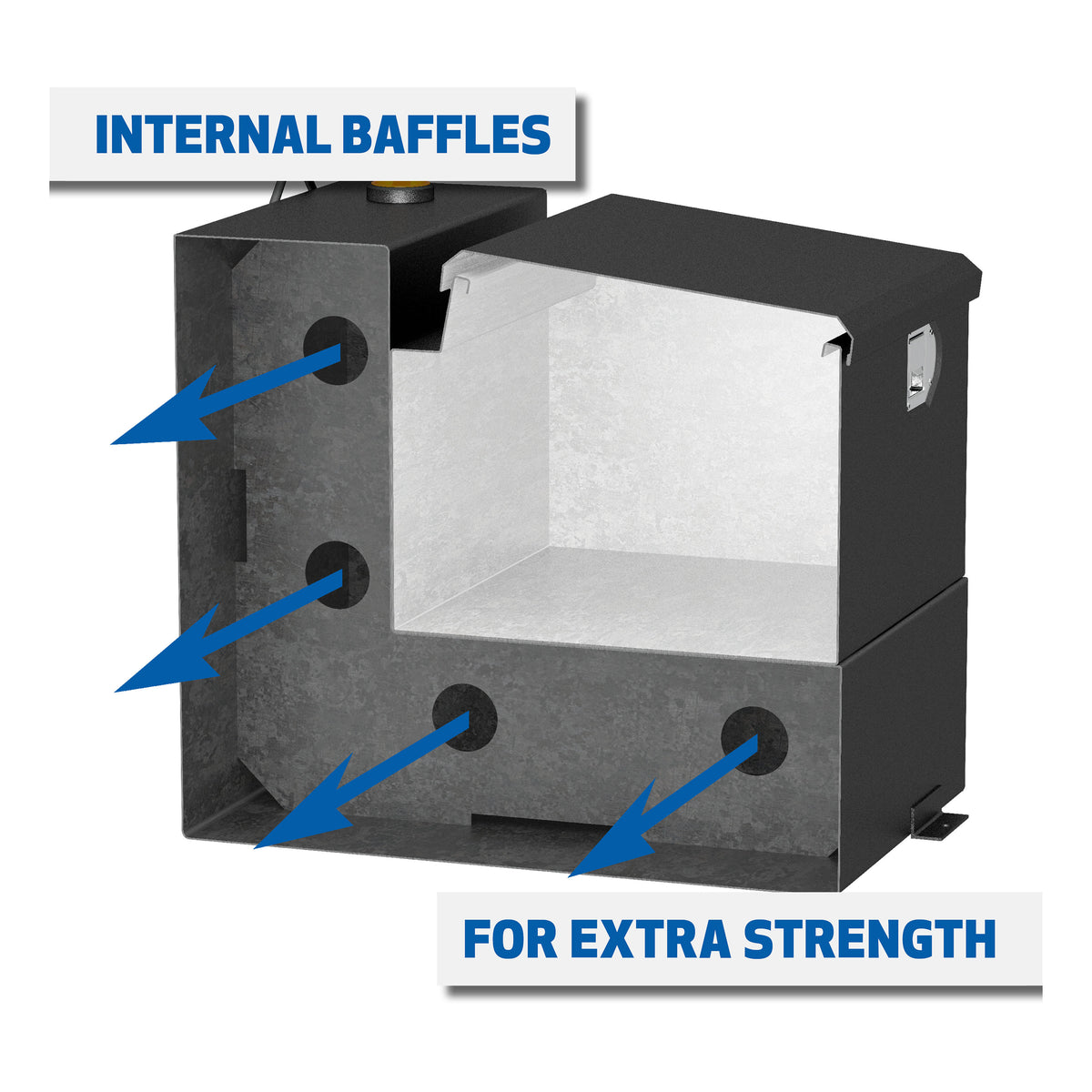 UWS ST-100-COMBO-MB Matte Black 100-Gallon Steel-Aluminum Combo Transfer Tank