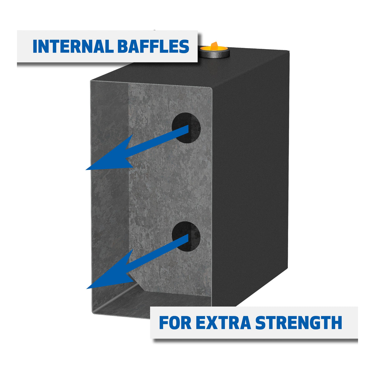 UWS ST-100-RT-MB Matte Black 100-Gallon Rectangle Steel Transfer Tank