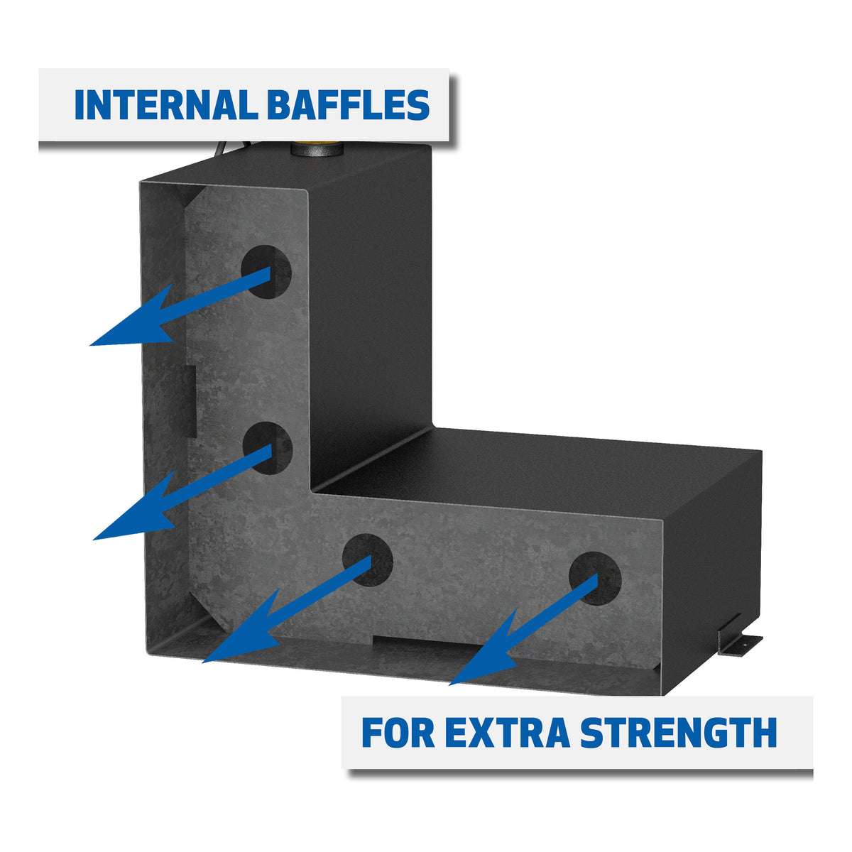 UWS ST-75-L-MB Matte Black 75-Gallon L-Shape Steel Transfer Tank