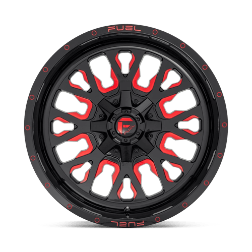 Fuel Off-Road Aluminum Wheels 22X12 Stroke D612 Gloss Black W/ Red Tint