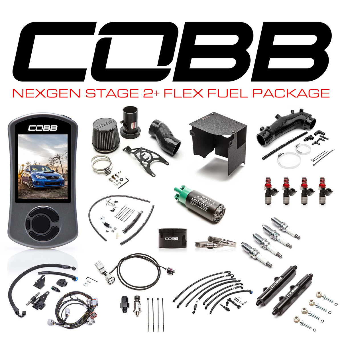 Cobb 08-14 Subaru STI NexGen Stage 2+ Flex Fuel Power Package - Black - SUB003NG2S1FF-BK