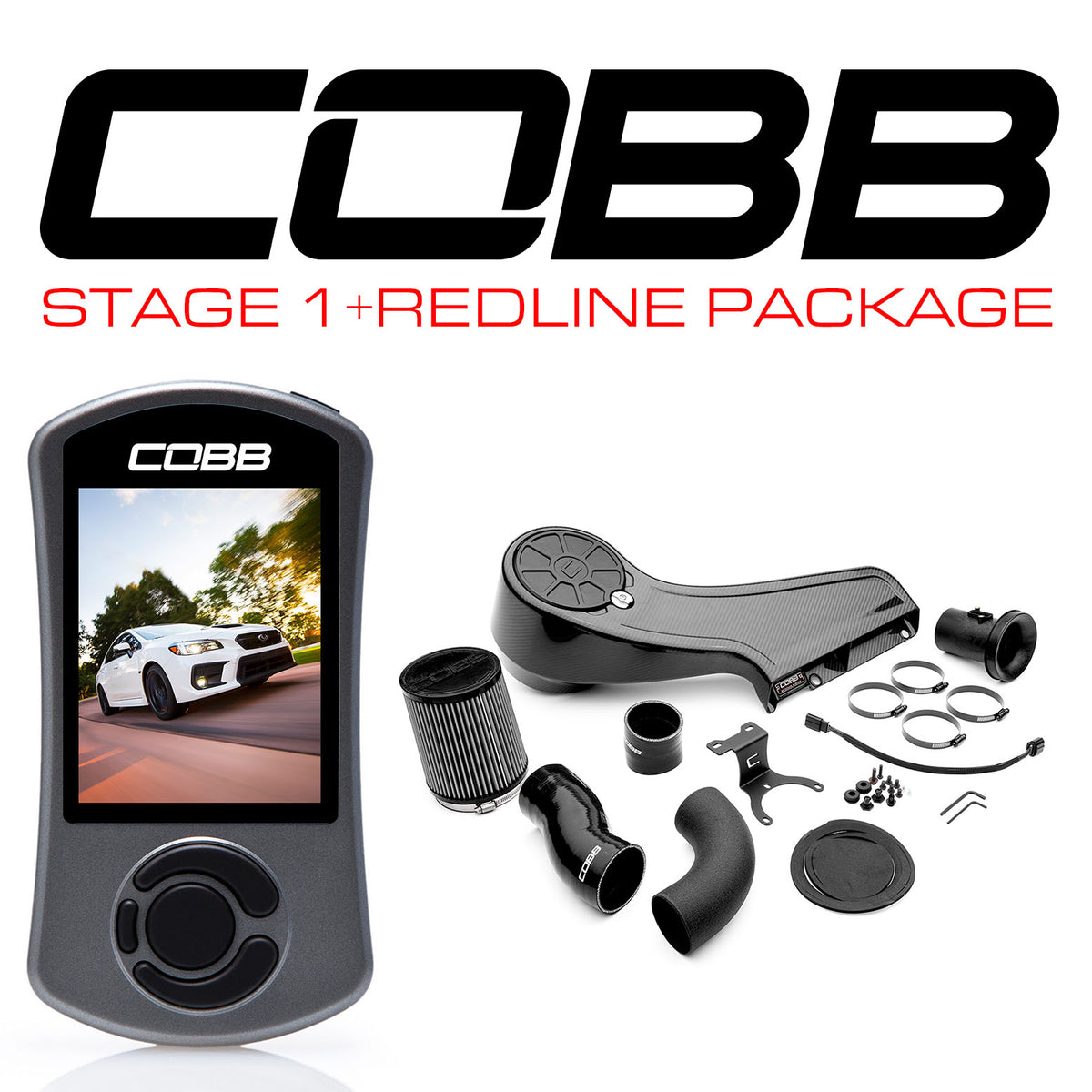 Cobb 15-21 Subaru WRX Stage 1+ Redline Carbon Fiber Power Package - SUB0040W1P-RED