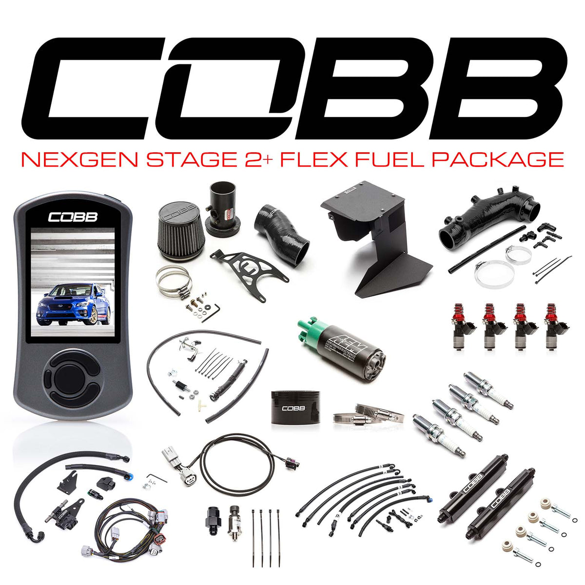 Cobb 15-18 Subaru STI NexGen Stage 2 + Flex Fuel Power Package - Black - SUB004NG2S1FF-BK