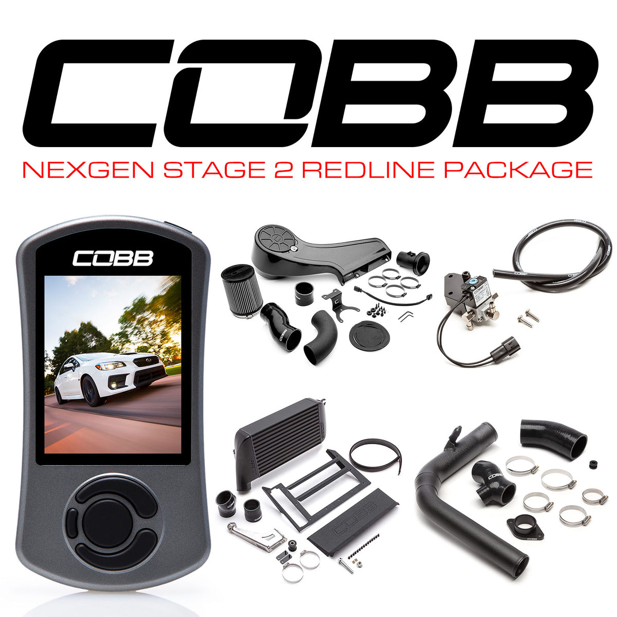 Cobb 15-21 Subaru WRX NexGen Stage 2 Redline Carbon Fiber Power Package - Black - SUB004NG2W-BK-RED