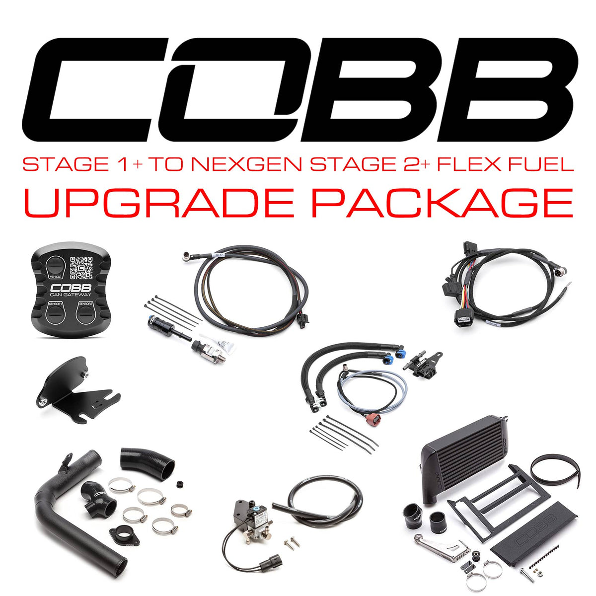 Cobb 15-17 Subaru WRX Stage 1+ to NexGen Stage 2 + CAN Flex Fuel Power Package - Black - SUB004NG2W-BK1FF-S1P-UP