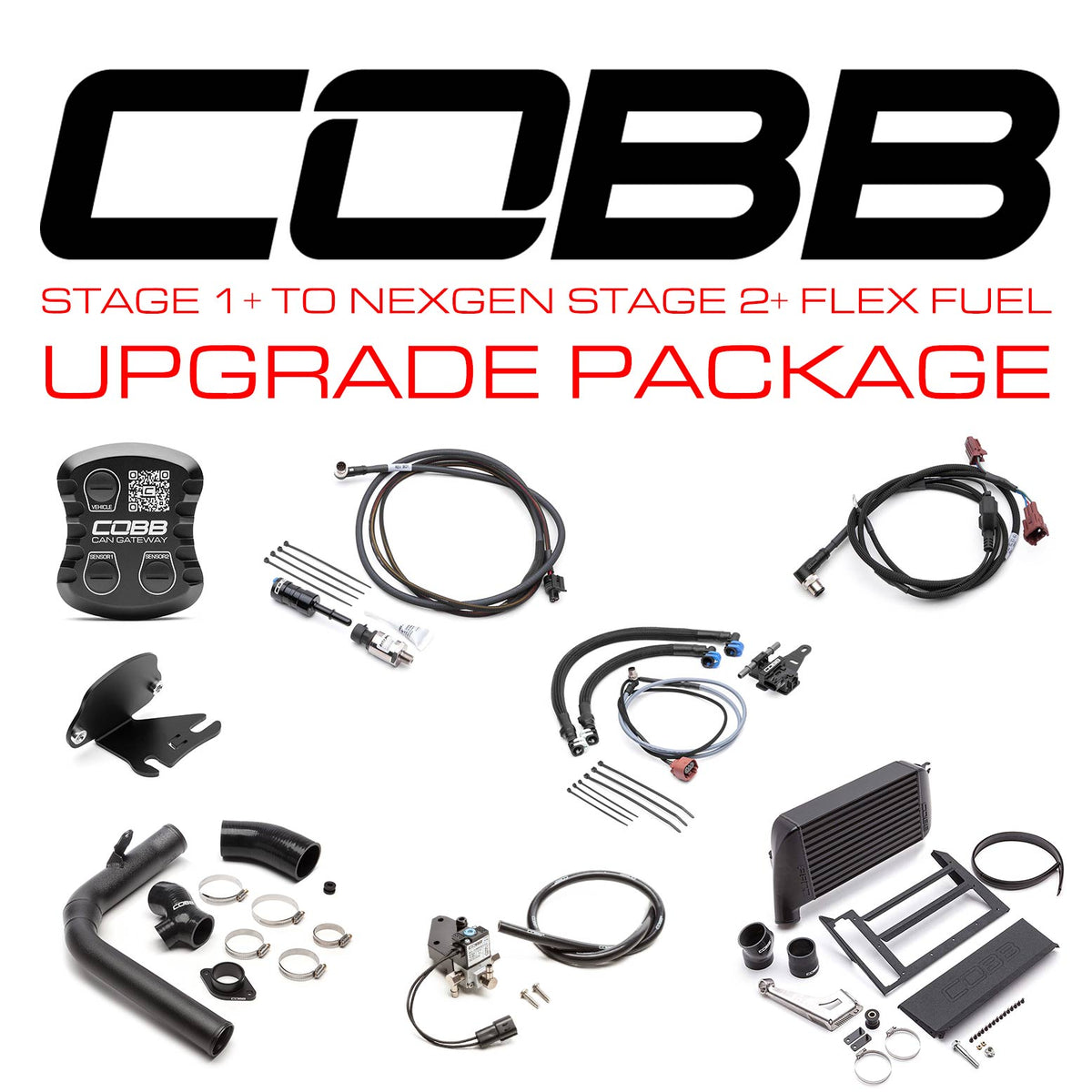 Cobb 18-21 Subaru WRX Stage 1+ to NexGen Stage 2 + CAN Flex Fuel Power Package - Black - SUB004NG2W-BK2FF-S1P-UP