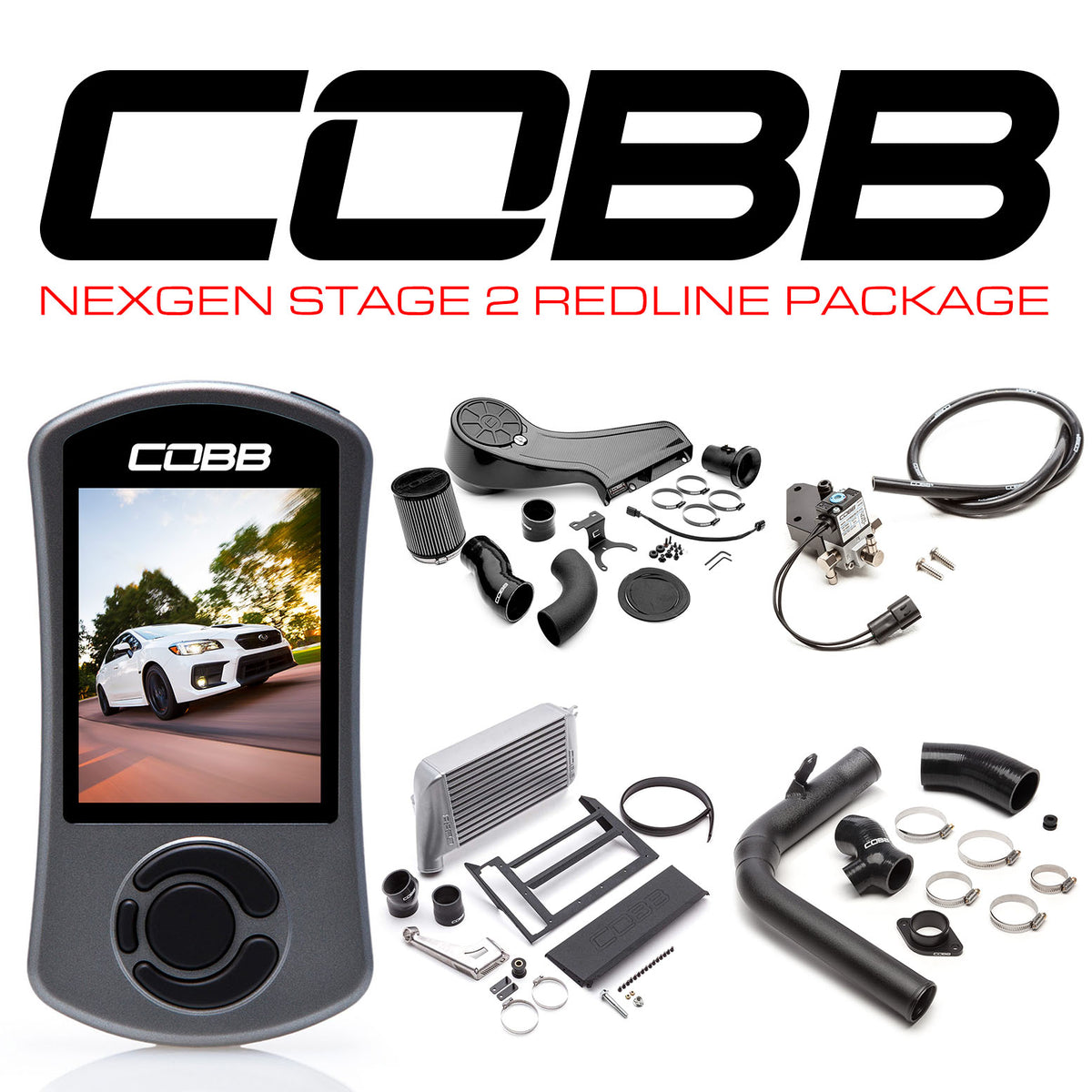 Cobb 15-21 Subaru WRX NexGen Stage 2 Redline Carbon Fiber Power Package - Silver - SUB004NG2W-SL-RED