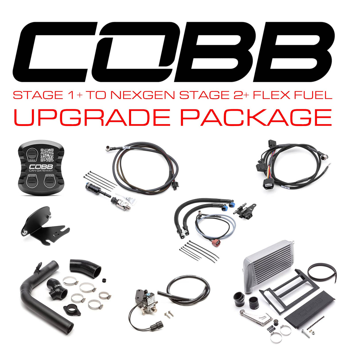 Cobb 15-17 Subaru WRX Stage 1+ to NexGen Stage 2 + CAN Flex Fuel Power Package - Silver - SUB004NG2W-SL1FF-S1P-UP