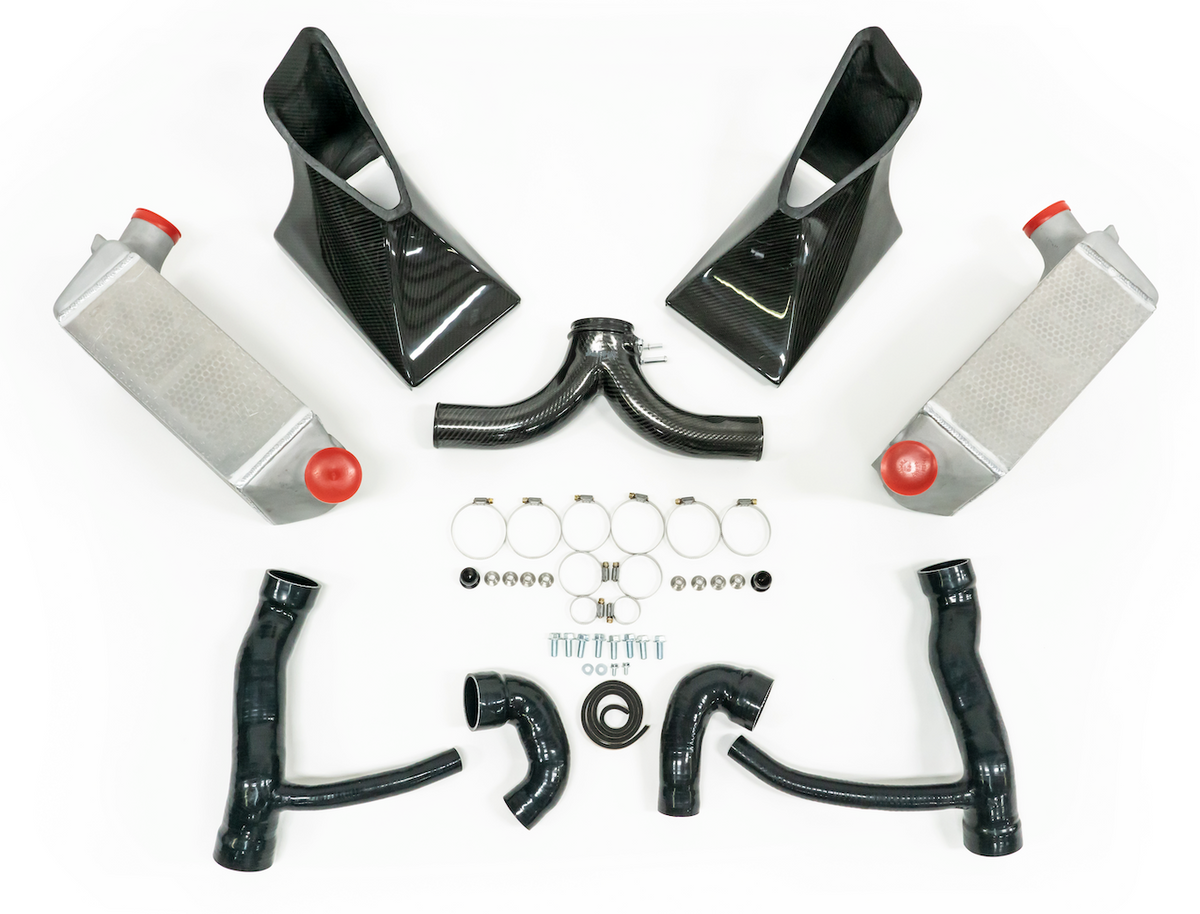 AMS Performance Porsche 997.2TT Alpha Intercooler System (For Stock Framed Turbos) - ALP.09.09.0002-2