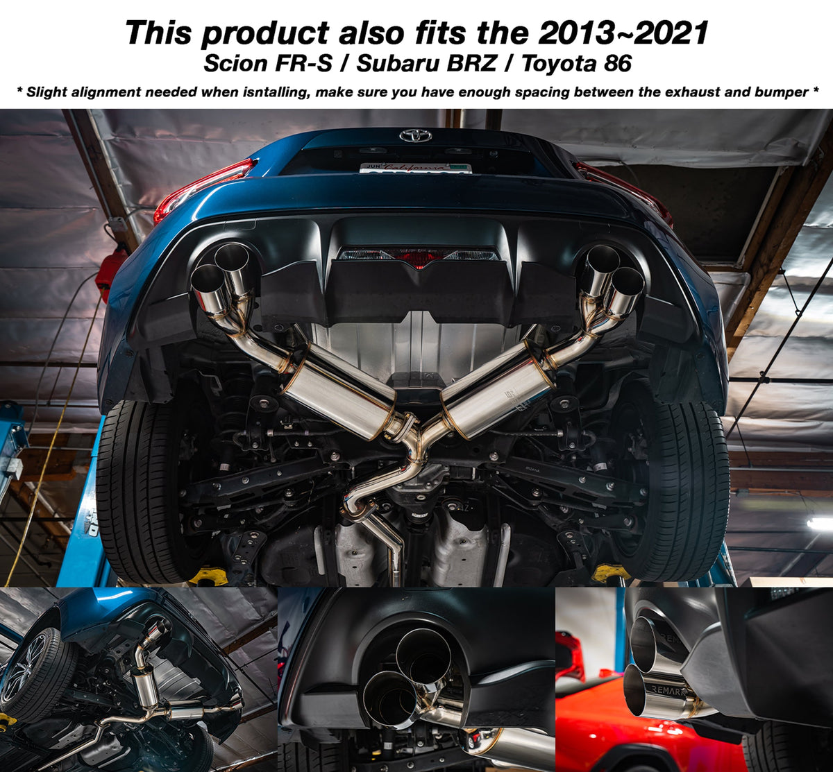 REMARK Sports Touring CatBack Exhaust, Toyota GR86 / Subaru BRZ 2022+, Burnt Stainless Tip - RK-C4063T-04T