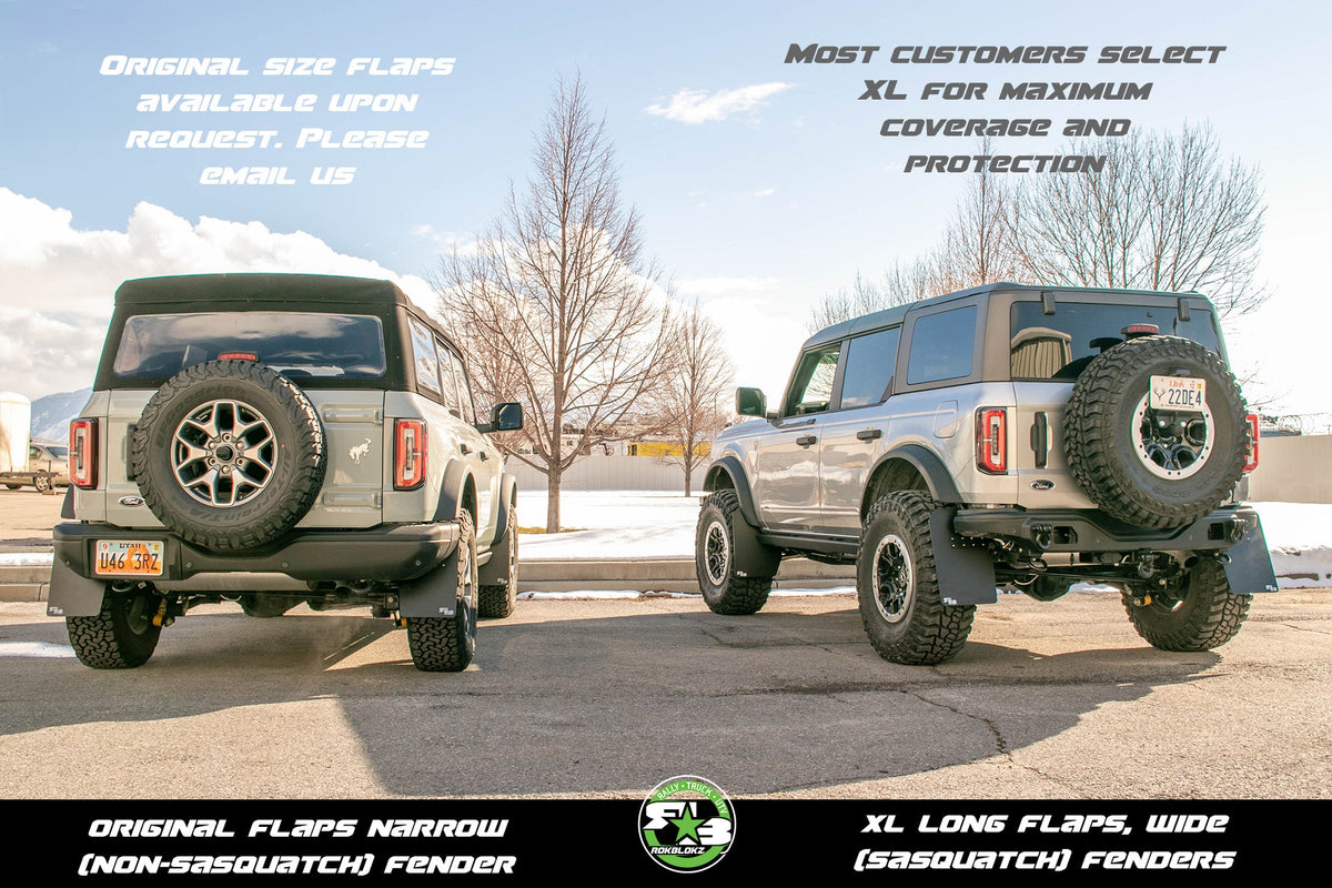 RokBlokz - Ford Bronco Mud Flaps 2021+ - Quick Release - XL SIZE