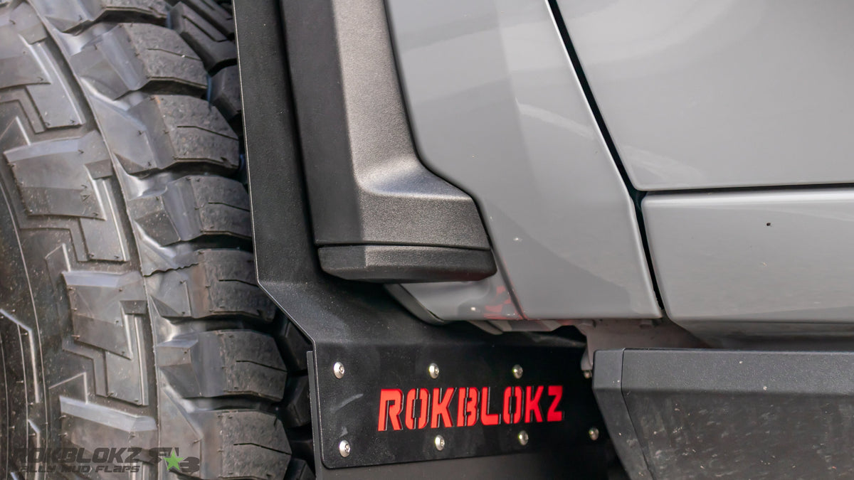 2020+ Chevrolet Silverado 2500/3500HD Featuring Rokblokz splash guard/trim delete - w/step-back flaps