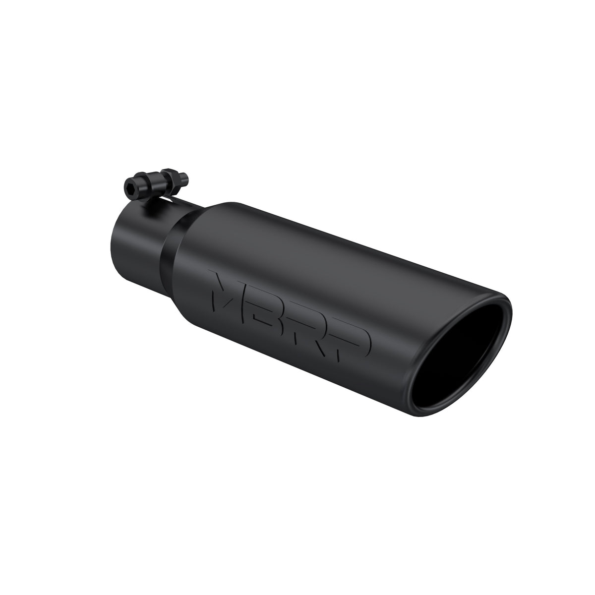 MBRP Universal Tip 3in O.D. Angled Rolled End 2 inlet 12 length - Black Finish - T5113BLK