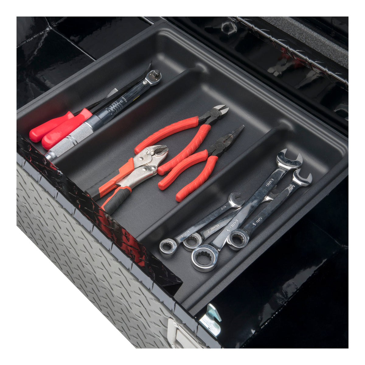UWS TBS-69-BLK Gloss Black Aluminum 69" Crossover Truck Tool Box (LTL Shipping Only)