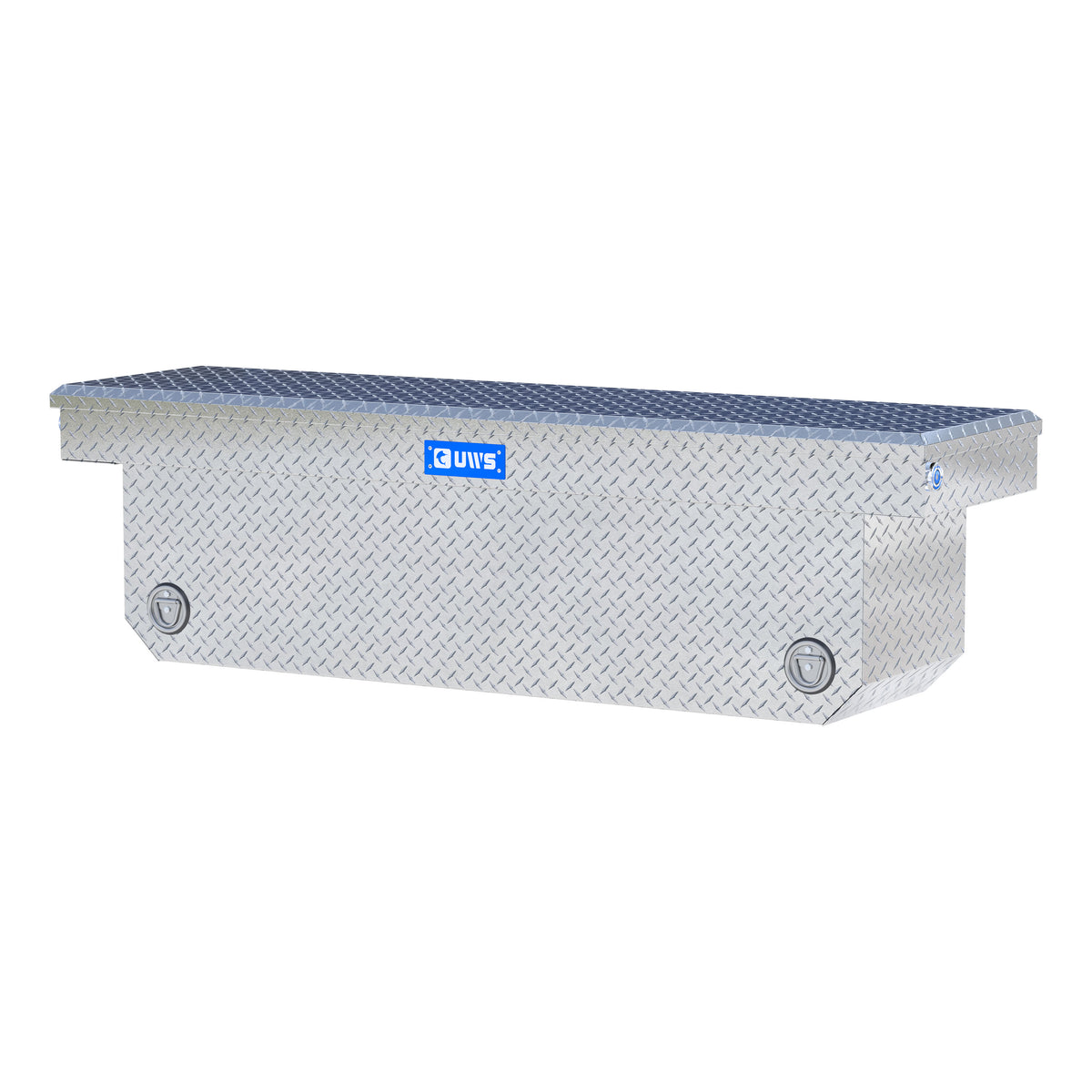 UWS TBSD-72-A-PB Bright Aluminum 72" Deep Angled Push Button Crossover Truck Tool Box