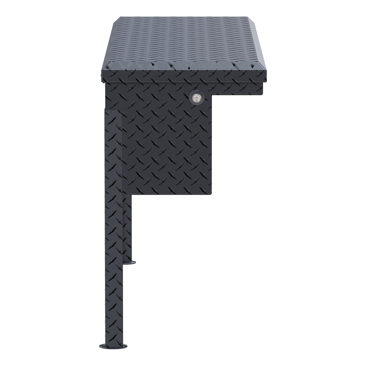UWS TBSM-48-LP-MB Matte Black Aluminum 48" Truck Side Tool Box, Low Profile (LTL Shipping Only)