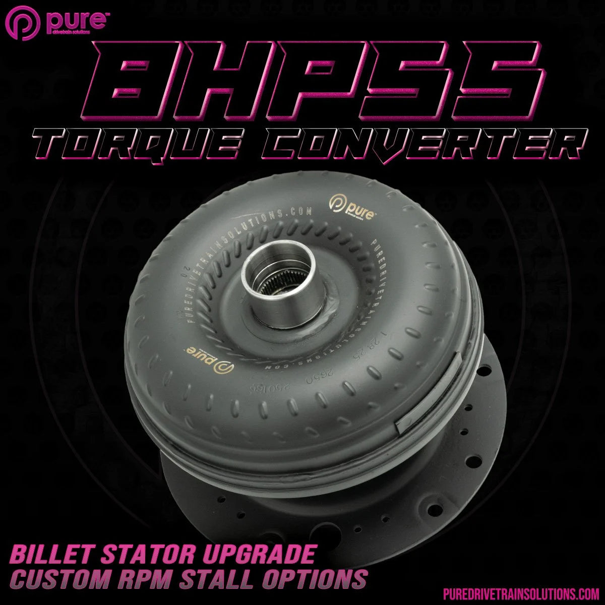 Pure Drivetrain 8HP55 High Performance Billet Race Torque Converter - 26/55 Stator - AWD - 16-93-2655