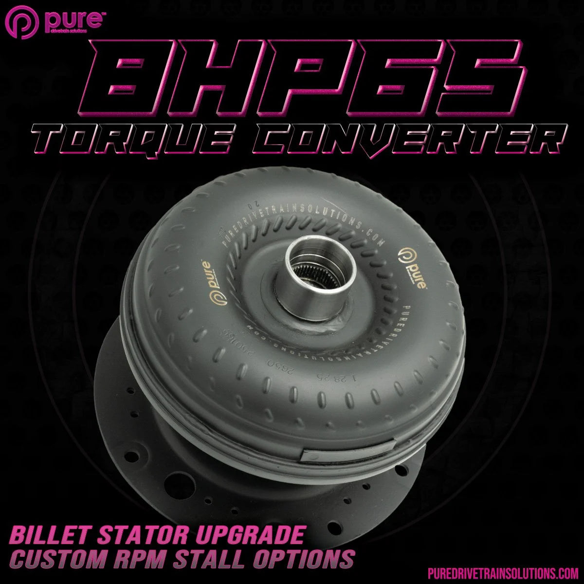 Pure Drivetrain 8HP65 High Performance Billet Race Torque Converter - 26/50 Stator - AWD - 16-91-2650