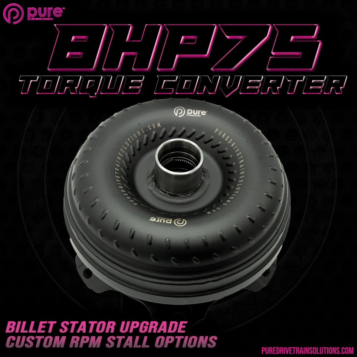 Pure Drivetrain 8HP75 High Performance Billet Race Torque Converter - 26/50 Stator - AWD - 16-87-2650