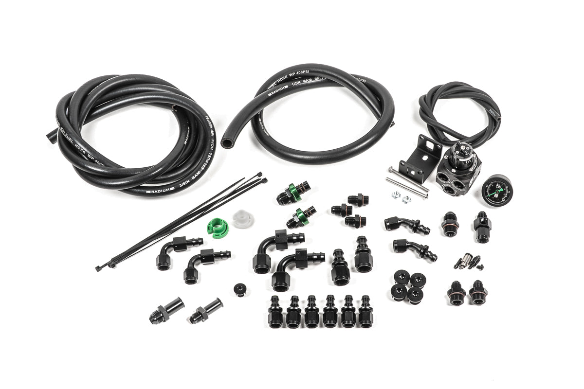 Radium Engineering Ford 302/351 Windsor Fuel Rails - 20-1302 for 1986-1995 Ford Mustang - close-up view
