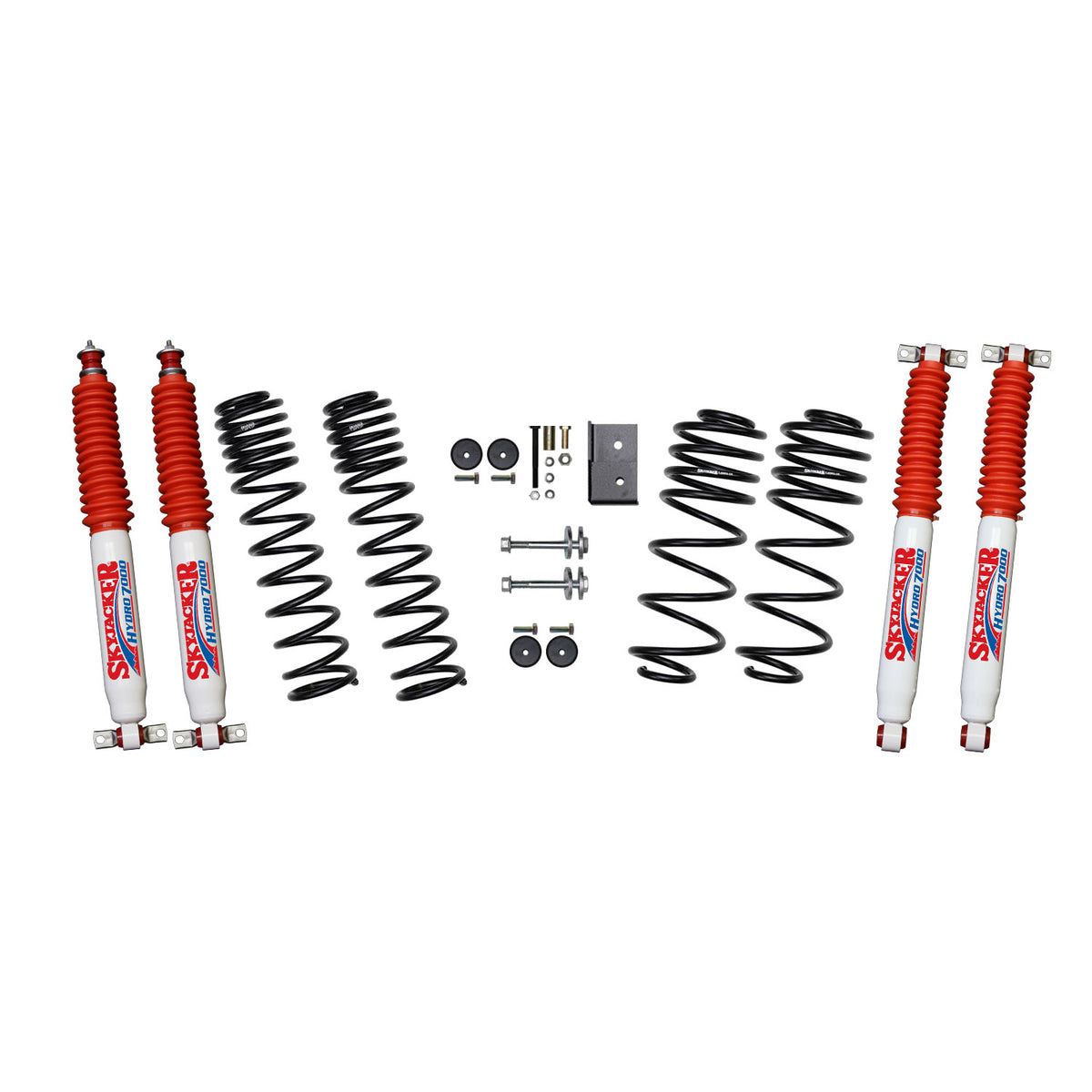 Skyjacker Jeep Wrangler TJ/LJ 2.5in Dual Rate Long Travel Front & Rear Kit w/ Hydro 7000 Shocks - TJ25BPHLT