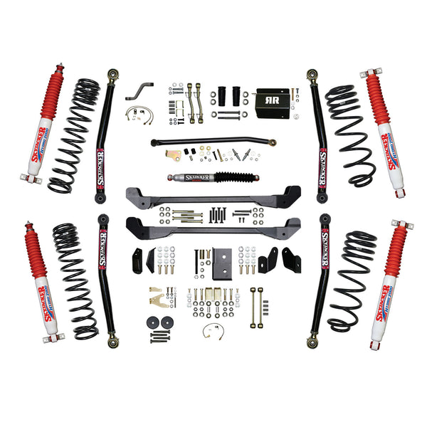 Skyjacker 97-06 Jeep TJ 4in Dual Rate Long Travel Coils Long Arm RR1 Lift Kit w/ Hydro 7000 Shocks - TJ40RR1LTK-H