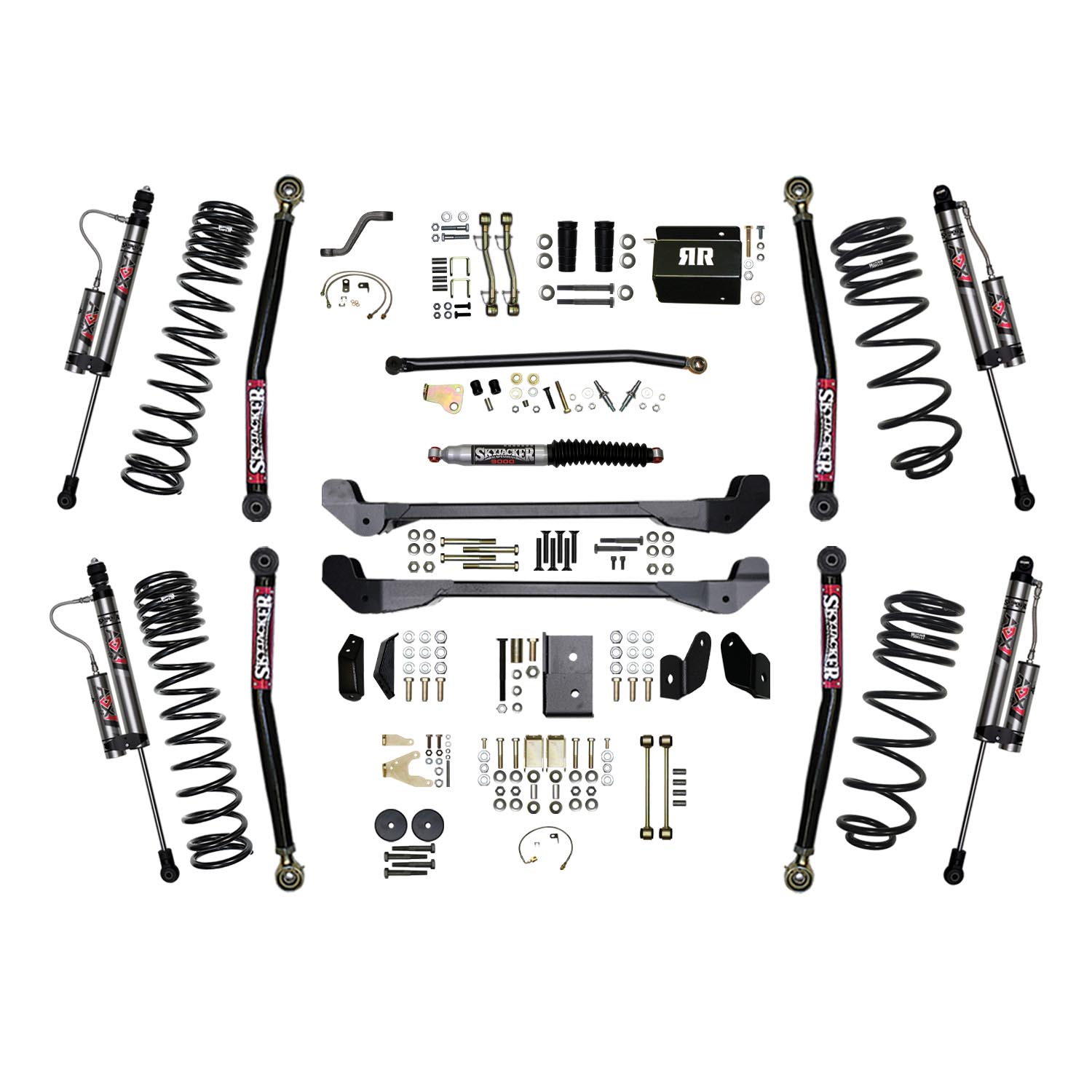 Skyjacker 97-06 Jeep Wrangler Tj 4 In. Susp. Lift Kit With ADX M2.0 Aluminum Monotube Shocks - TJ40RR1LTK-XM