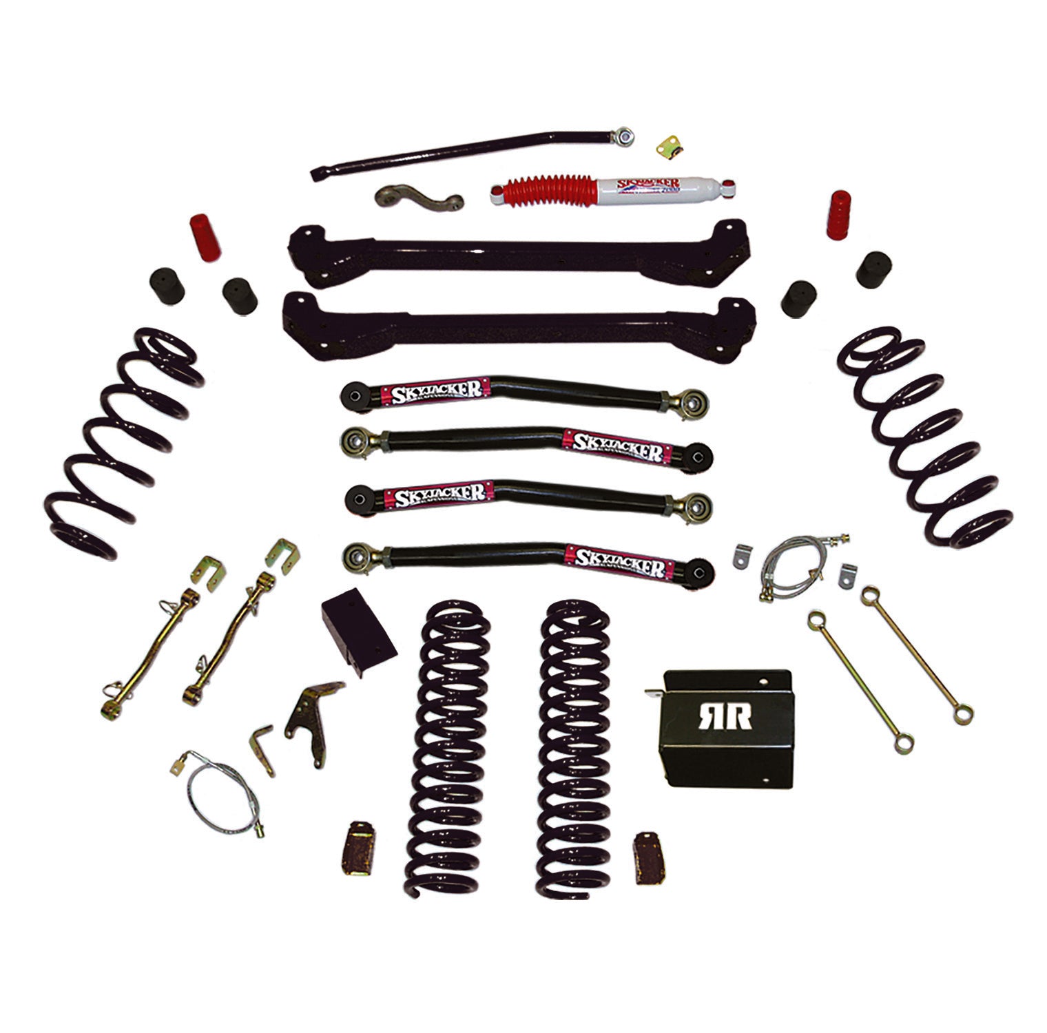 Skyjacker 97-06 Jeep TJ 4in Dual Rate Long Travel Coils Long Arm RR1 Lift Kit - TJ40RR1LTK