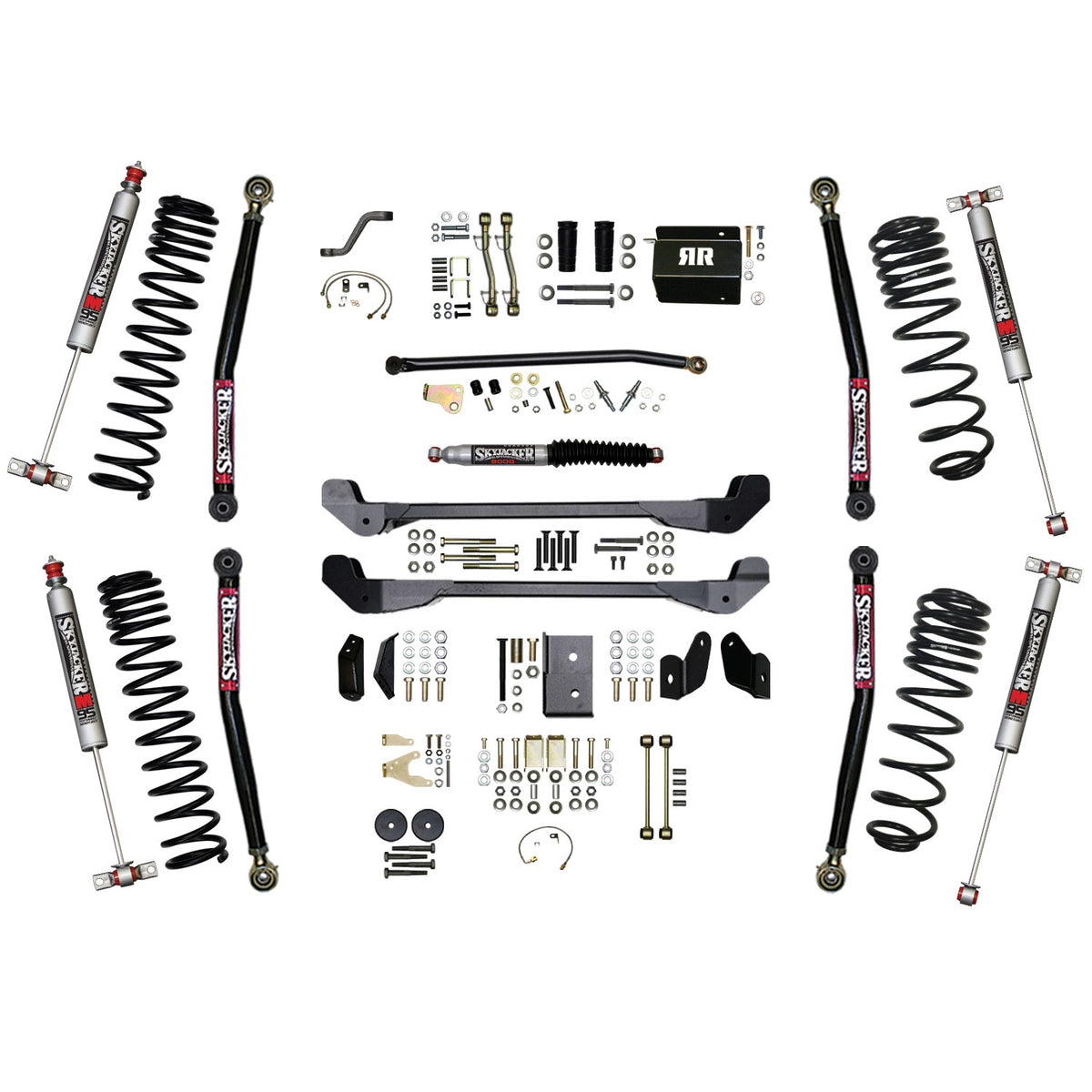Skyjacker 97-06 Jeep TJ 6in Dual Rate Long Travel Coils Long Arm RR1 Lift Kit w/ M95 Monotube Shocks - TJ60RR1LTK-M