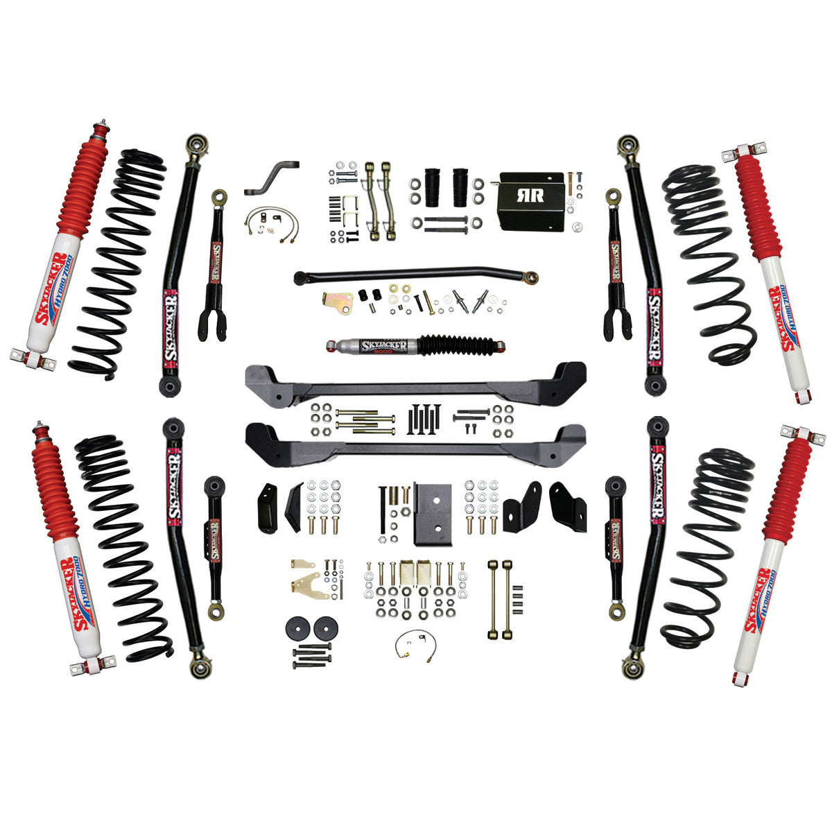 Skyjacker 97-06 Jeep TJ 6in Dual Rate Long Travel Coils Long Arm RR2 Lift Kit w/ Hydro 7000 Shocks - TJ60RR2LTK-H
