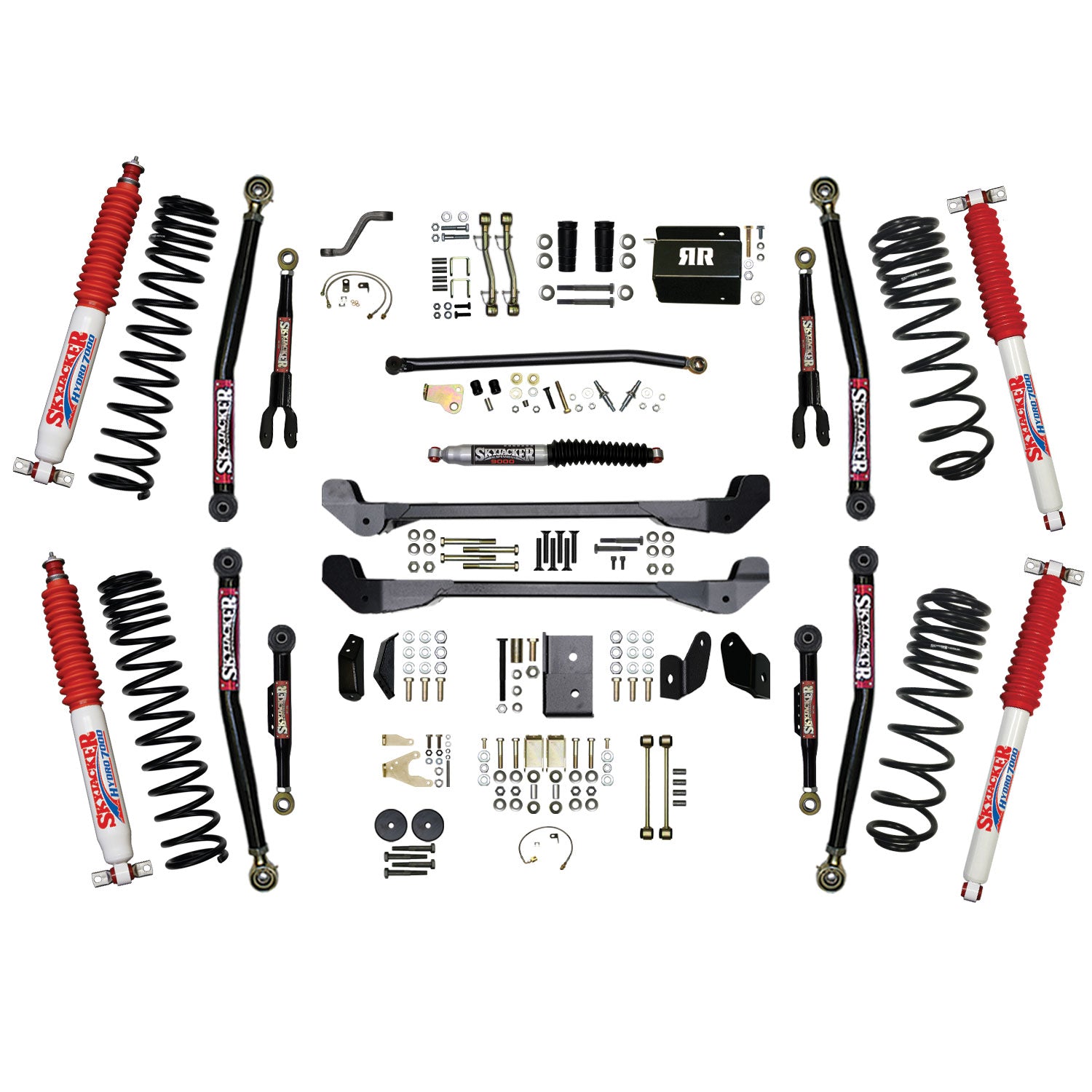 Skyjacker 97-06 Jeep TJ 6in Dual Rate Long Travel Coils Long Arm RR2 Lift Kit w/ Hydro 7000 Shocks - TJ60RR2LTK-H
