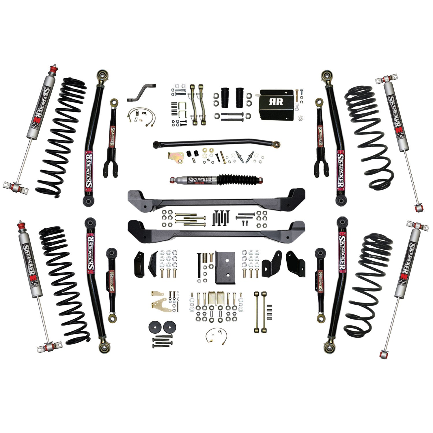 Skyjacker 97-06 Jeep TJ 6in Dual Rate Long Travel Coils Long Arm RR2 Lift Kit w/ M95 Monotube Shocks - TJ60RR2LTK-M