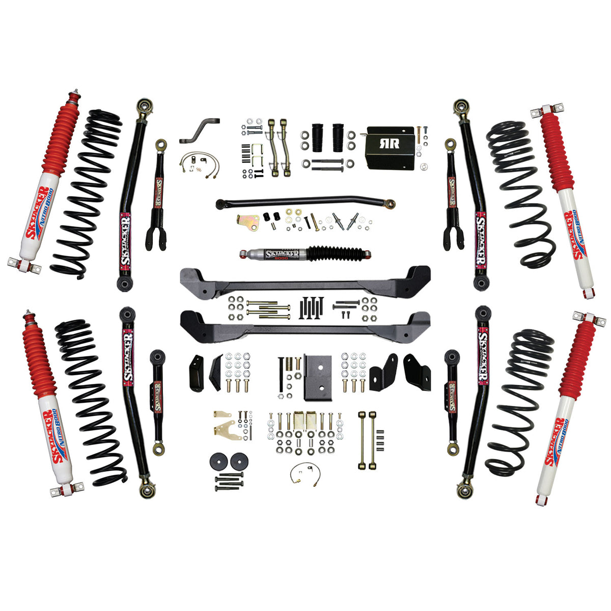 Skyjacker 97-06 Jeep TJ 6in Dual Rate Long Travel Coils Long Arm RR2 Lift Kit w/ Nitro Shocks - TJ60RR2LTK-N