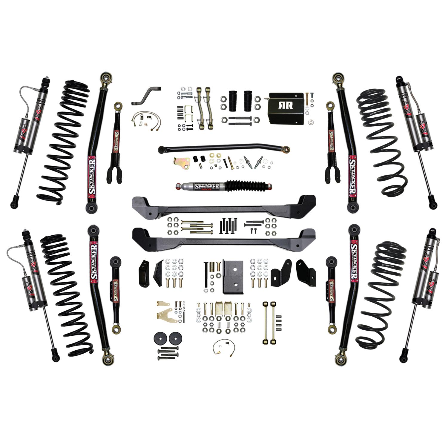 Skyjacker 97-06 Jeep Wrangler Tj 6 In. Susp. Lift Kit With ADX M2.0 Aluminum Monotube Shocks - TJ60RR2LTK-XM