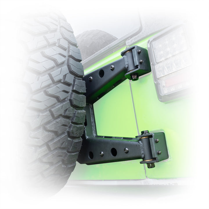 Turn Offroad 2007-2018 Jeep JK Hinge Mount Tire Carrier - JKTC-01 by TURN Offroad - installed view
