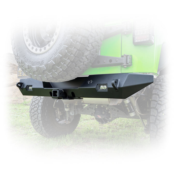 Turn Offroad 2007-2018 Jeep JK Rear Bumper with Hitch and Lights - JKRB-03