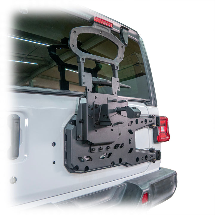 Turn Offroad 2018+ Jeep JL Hinge Mount Tire Carrier - JLTC-01 for 2018-2024 Jeep Wrangler - installed view