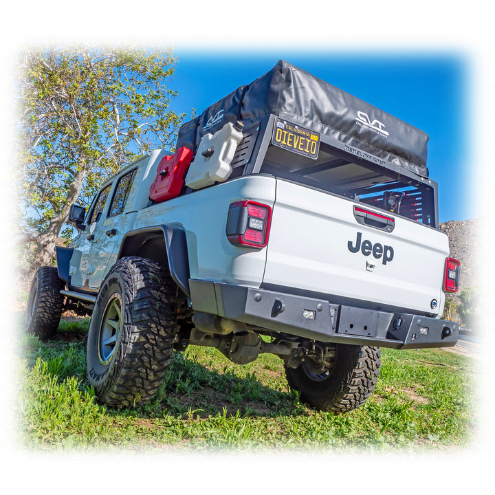 Turn Offroad 2020+ Jeep JT Rear Bumper - JTRB-01 for 2020-2024 Jeep Wrangler - angle view