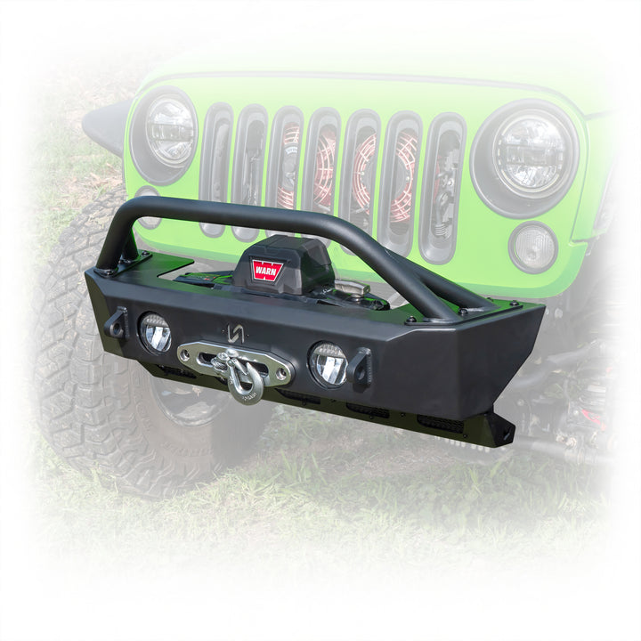 Turn Offroad 2018+ Jeep JL Sunken Winch with Factory Fog Lights - JPFB-03 for 2018-2024 Jeep Wrangler - front view