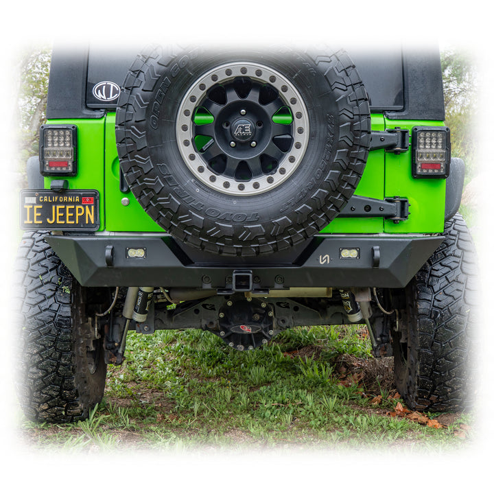Turn Offroad 2007-2018 Jeep JK Rear Bumper with Hitch and Lights - JKRB-02 by TURN Offroad - installed view