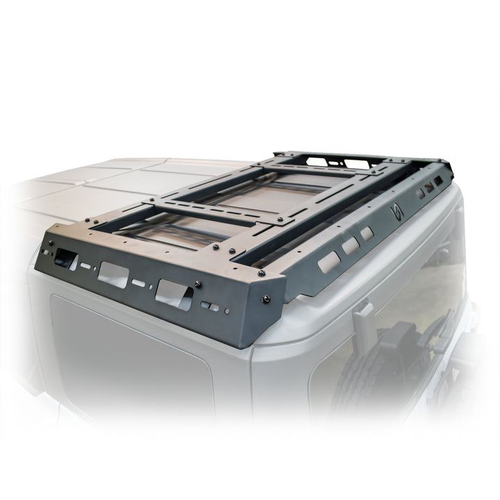 Turn Offroad 2021+ Ford Bronco 4 Door Hard Top Roof Rack - RR2-M4 for 2021-2026 Ford Bronco - installed view