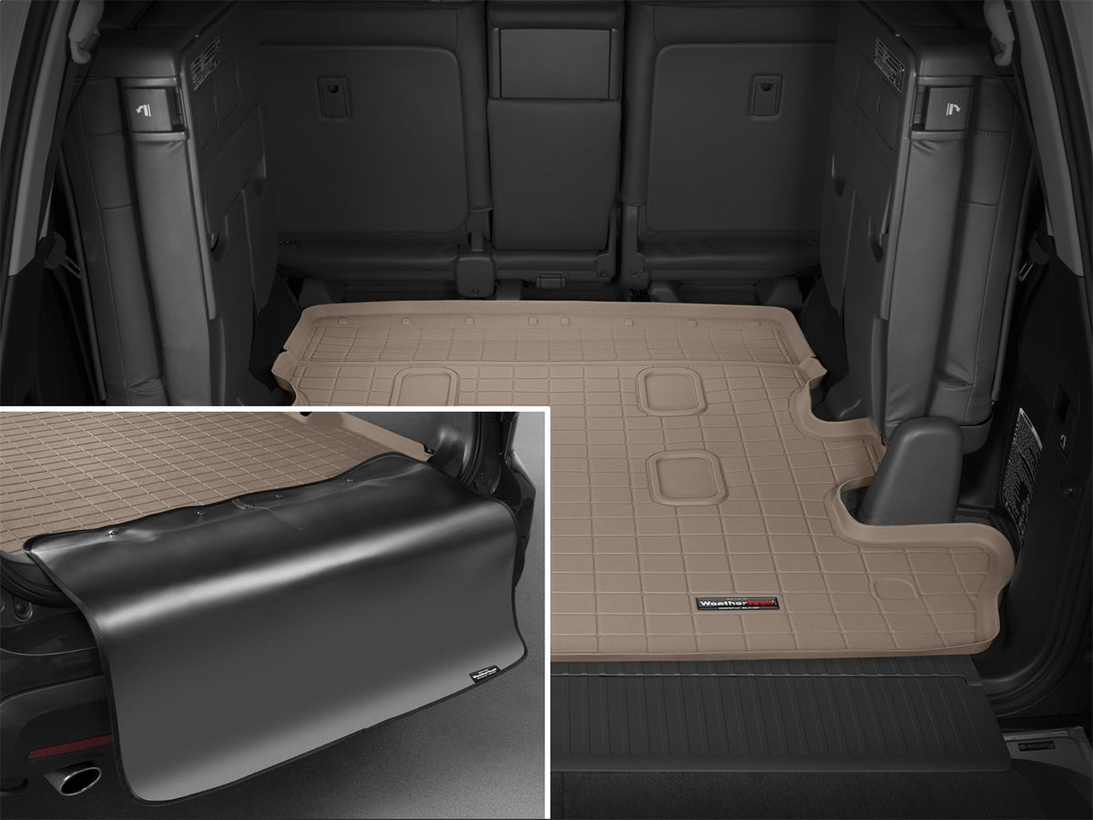 Weathertech - Cargo Liner w/Bumper Protector - Tan Behind 2nd Row Seating 08-21 Land Cruiser - 41356SK