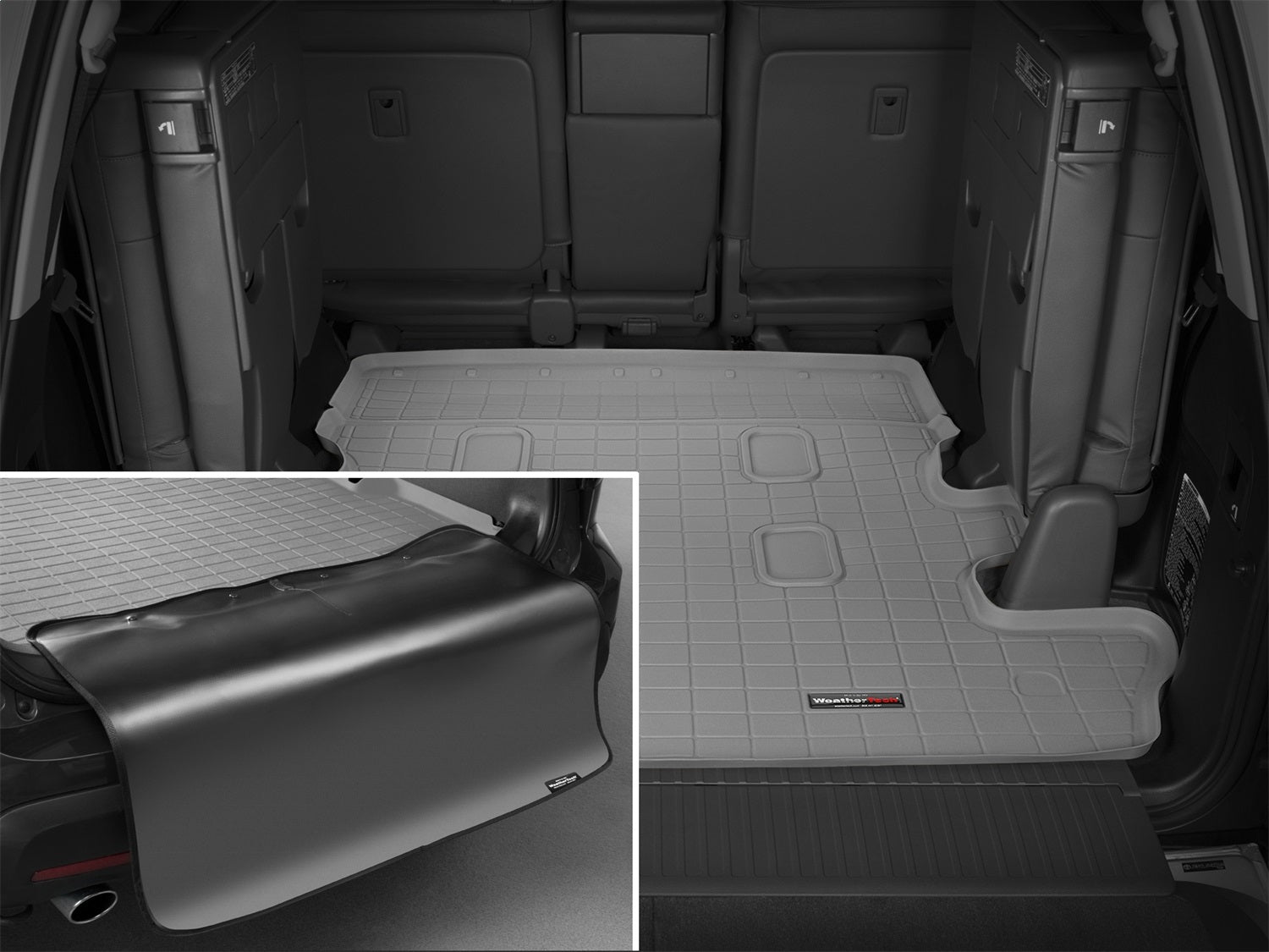 Weathertech - Cargo Liner w/Bumper Protector - Gray Behind 2nd Row Seating 08-21 Toyota Land-Cruiser - 42356SK
