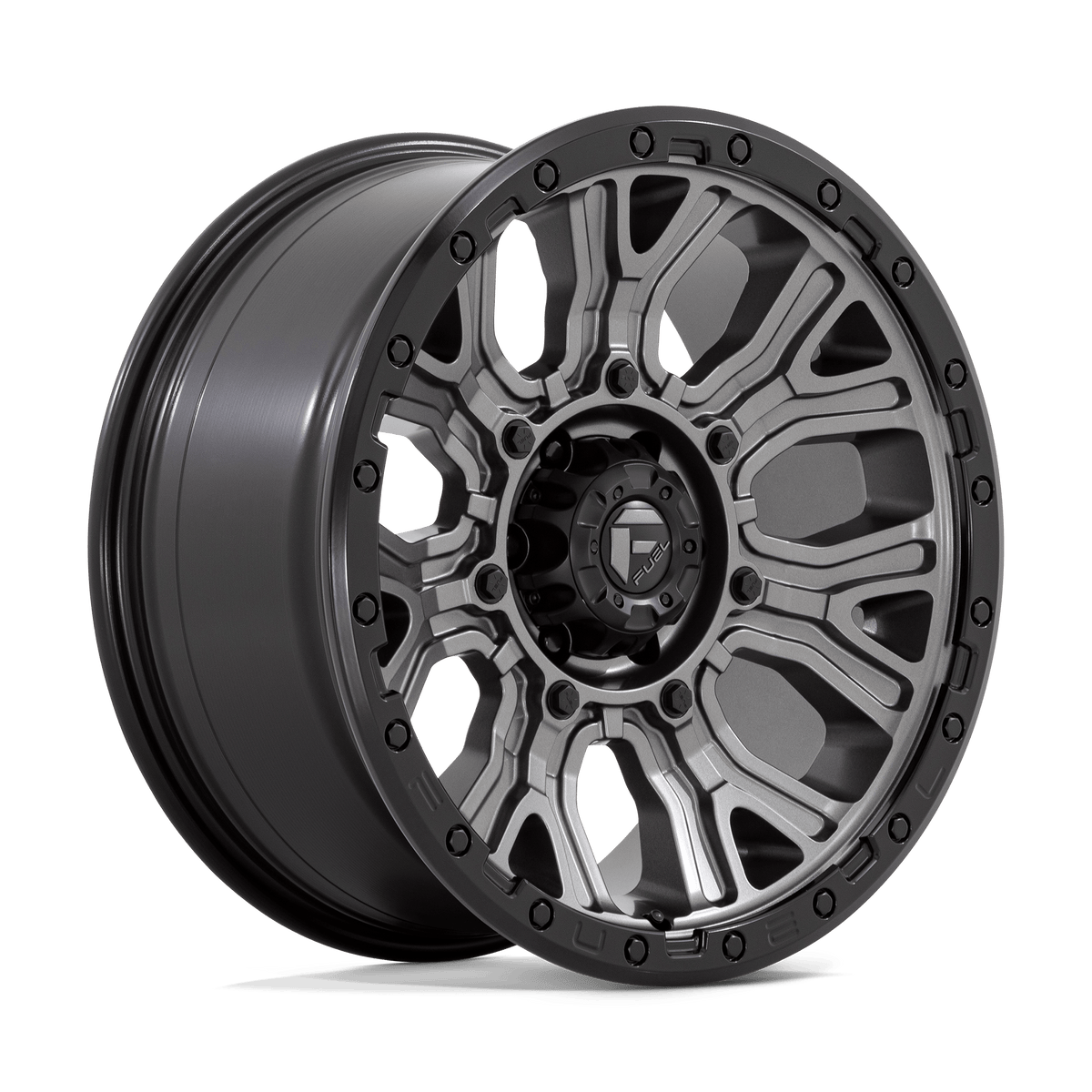 Fuel Off-Road D825 20X9 Matte Gunmetal W/ Black Ring 6x139.7 +1mm